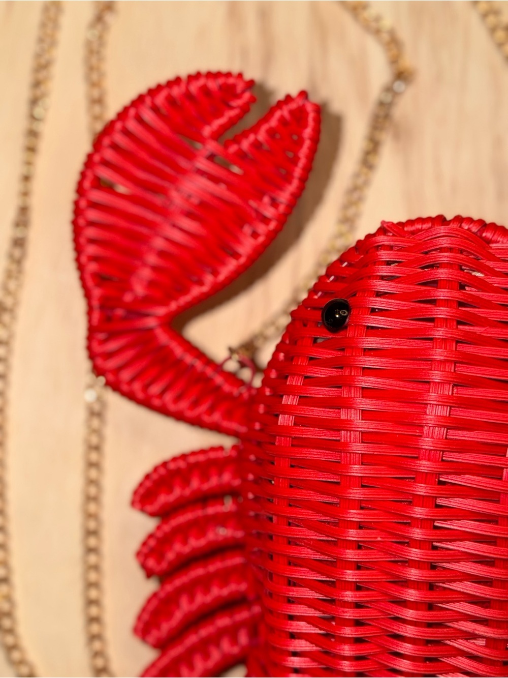 NWT TOMMY BAHAMA Red Woven Lobster Crossbody Bag - Picture 2 of 10